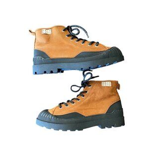 Zara Brown & Black Leather Rain Boots 36